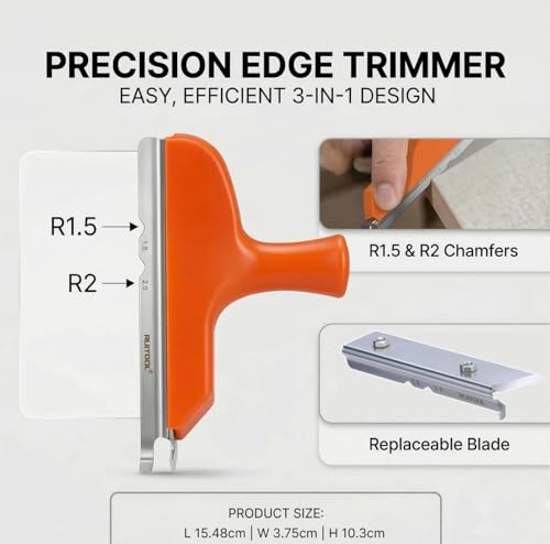 Image of RUITOOL Edge Banding Trimmer with Sharp Stainless Steel Blades and Ergonomic Grip, Suitable for Veneer, PVC, and ABS on Straight, Curved, and Chamfered Edges