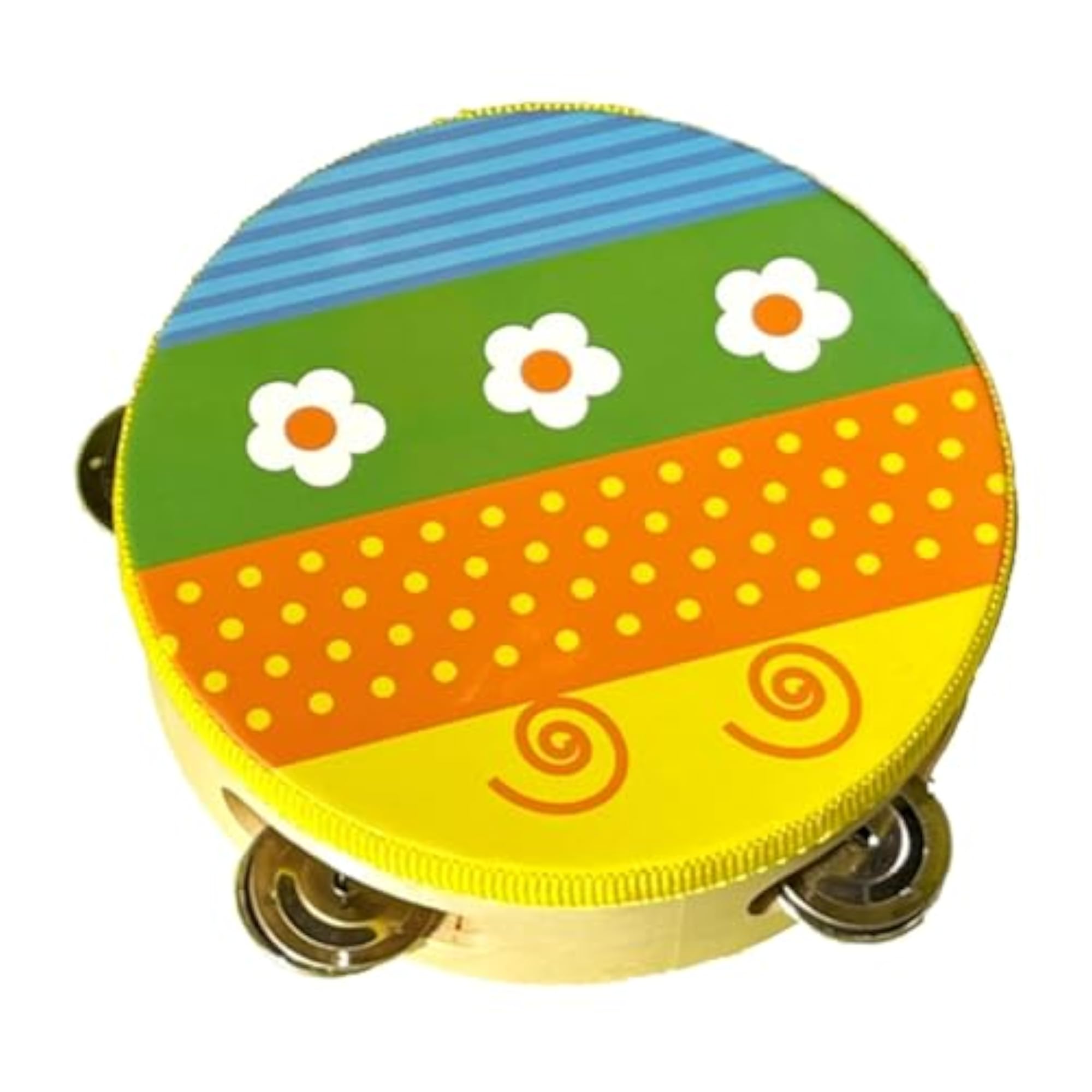 Wood Handheld Tambourines Handbell Educational Toy