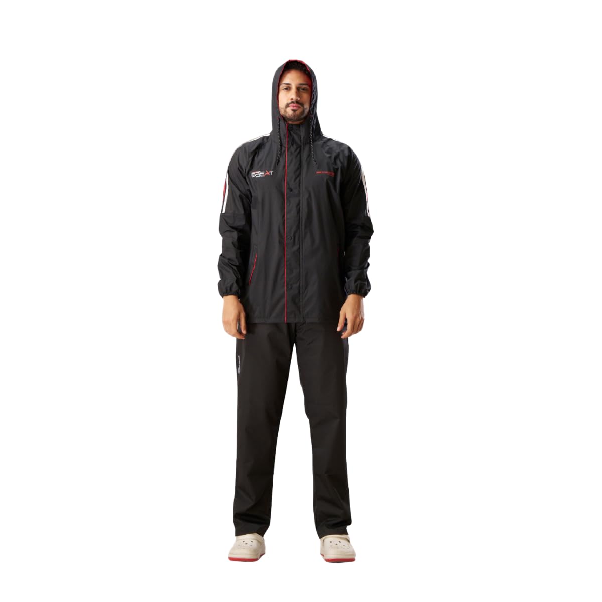 ZEEL Men's Waterproof Tapping Raincoat Jacket with Hood, Pant and Carrying Pouch | WF251