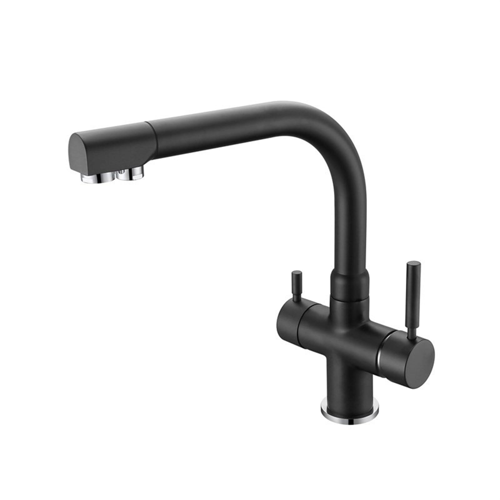 Laiton Massif Trois Voies Mat Noir/Blanc Kiten Robinet Osmose Tri Débit Évier Mélangeur 3 Voies Filtre À Eau Robinet (Couleur : Blanc)