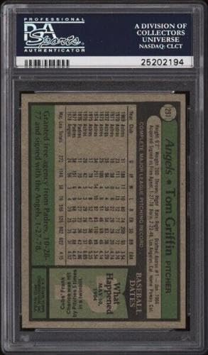 1979 Topps #291 Tom Griffin - Angels - PSA 10-25202194 - Pop 3 - Baseball Card - Slabbed Baseball Cards