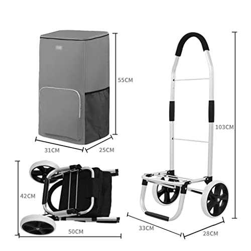 WLKINF Einkaufstrolley für Zuhause, Lebensmittel, Einkaufstrolley, Thermostattasche, Einkaufstrolley, Treppenklettern… – Bild 8