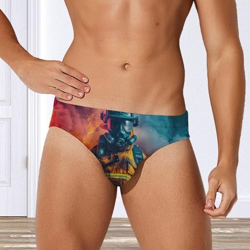 Firefighter Novelty Men's Swimming Brief Swimwear Pants Trunks Beach Shorts Underwear4