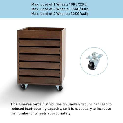 HOWDIA 1-inch Dia Swivel Single Wheel Rubber Caster Wheels for Furniture, Small Casters Trolley Wheels with Base Ball Bearing, Conveyor Rollers 8 Pack