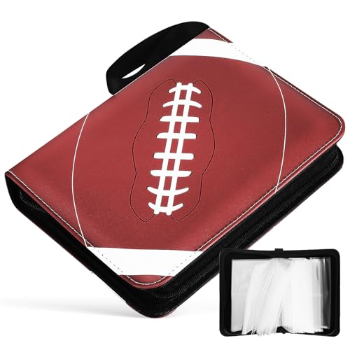 Yardwe 400 Pockets Football Cards Binder with Sleeves, Football Card Holder Protectors Albums Trading Card Card Storage Organizer Case