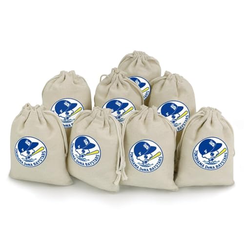 巾着袋 8枚セット 横浜DeNAベイスターズ ギフトバッグ 収納袋 小分け袋 ラッピング袋 小物入れ 引きひも袋 化粧品ポーチ アクセサリーポーチ 小銭入れ ギフトバック 紐止め 再利用可能 折りたたみ 収納便利 軽量 携帯便利