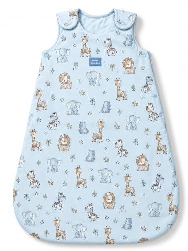 Image of TuddyBuddy Baby Cotton Wearable Quilted Sleeping Bag Blanket 1.5 Tog with 1 Way Zipper Closure | Ideal for Babies & Kids Hypoallergenic Fabrics | (Winn The Teddy - Sky Blue, 18-24 Months)