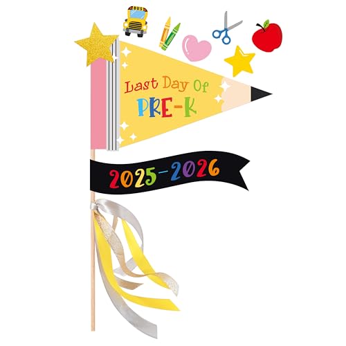 Last Day of PRE-K Flag, Pre k Graduation Photo Prop, Preschool Pre-k Graduation Decorations 2026, Preschool End of School Year Decorations Gifts