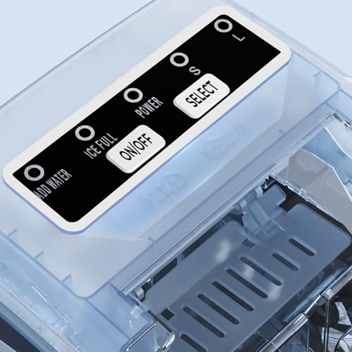 Portable Ice Makers Countertop, 26 lbs/24H,Bullet Ice in 6 Mins, Small Ice Machine with Handle,Scoop,Basket & self-Cleaning, 2 Sizes for Drinks/Seafood, Ideal for Home, Party, RV, Camping