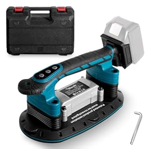 2 IN 1 Akku Fliesenrüttler & Saugnäpfen Kompatibel mit Makita 18V-Batterie, 6 Gang Einstellbaren, 400kg Adsorption Fliesen Vibrationsgerät Fliesenvibrator für 2, m Fliesen Glas Wandfliesen (Ohne Akku)
