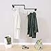 OROPY Industrial Pipe Single Rail Garment Rack, Wall Mounted Clothes Rod for Clothing Storage, Black Color, 39