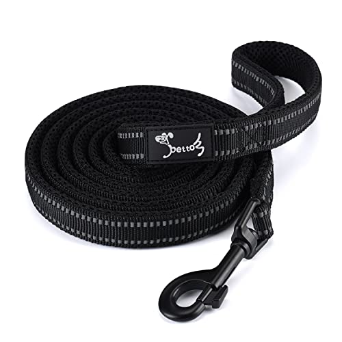 Kaka mall Guinzaglio Cane Taglia Grande Piccolo Medio con Targhetta Nome Imbottita Nylon Riflettente Eco-friendly Resistente Antiscivolo Nero (L: 200CM)