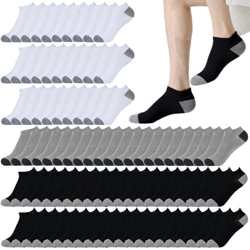 Image of 12-30 Pairs Low Cut Ankle Socks for Men Thin Breathable Casual No Show Athletic Socks Bulk