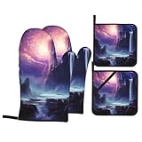 Matériau : nos maniques et maniques AKGFFDS Beautiful Nebula Waterfall Printing sont fabriqués en tissu isolant thermique et doux, ce qui vous apporte un toucher confortable et respirant tout en protégeant votre peau.