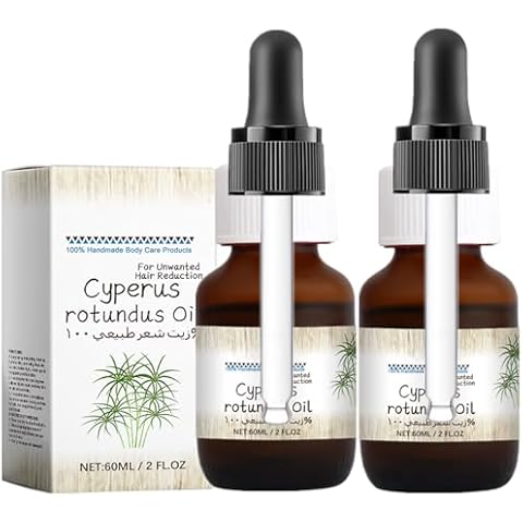 LOYOTICE 2Pcs Cyperus Rotundus Oil,Cyprus Oil Natural Nut Grass Oil for Reducing Body Hair Growth,Cyperus Oil Natural,Smooth Skin & Hair Removal, Moisturizing & Soothing(60ml) Cover