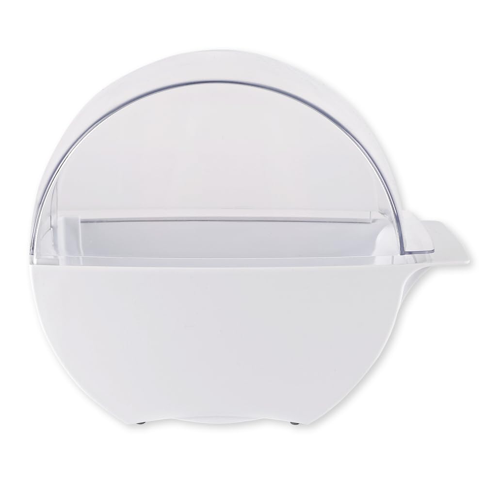1 Stück Hygostar Spender für Zellstofftupfer | Kunststoff, weiß, L: 23,5cm, B: 12,5cm, H: 20cm, Spender für Tupfer auf Rolle, Tupfer Zellettenbox, Zellettenspender, Kosmetex Tupfer-Spender