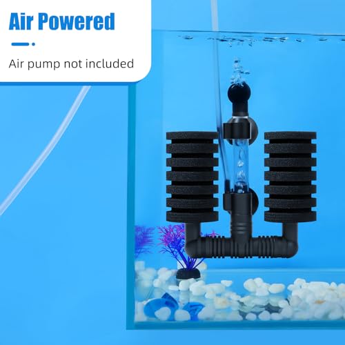 Image of AQUANEAT 1 Pack Double Bio Sponge Filter, for Fry, Betta, Shrimp, Nano, Aquarium Fish Tank