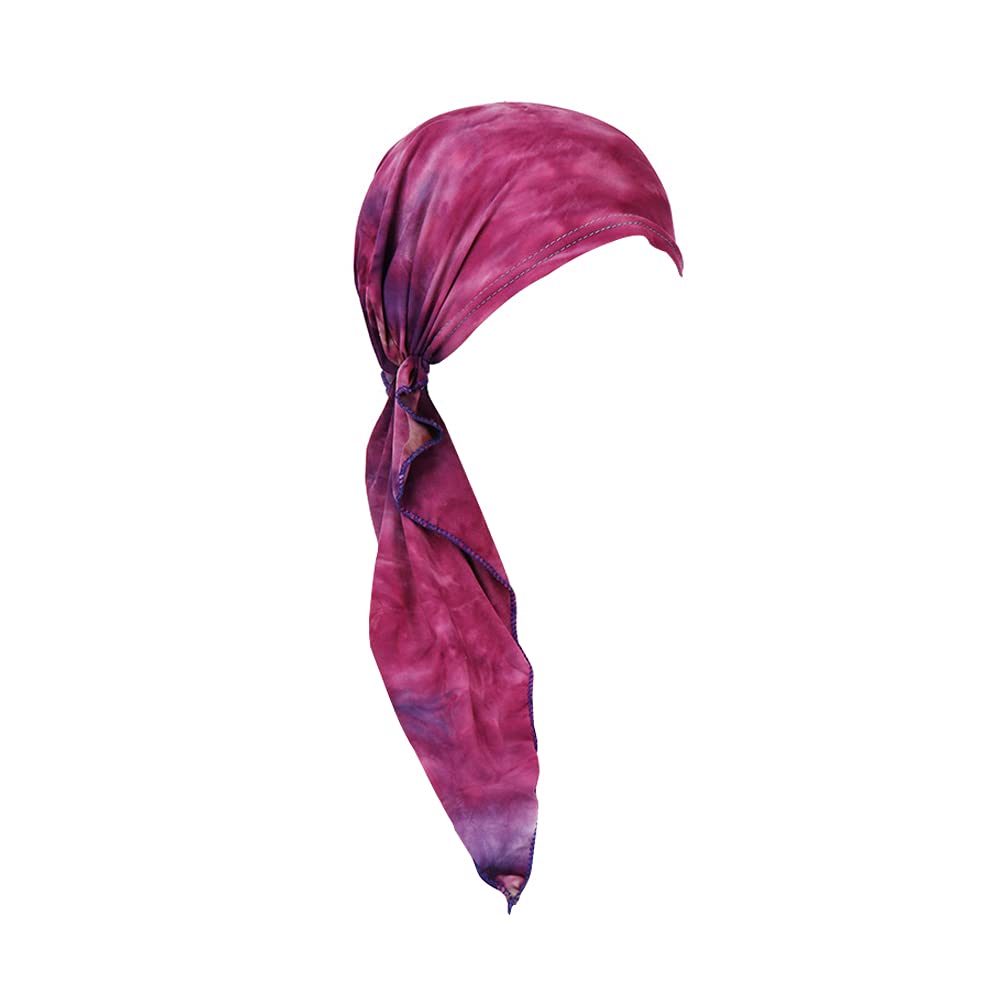 Fxhixiy Pre-Tied Bandana Turban Hat Chemo Cancer Headscarf Headwraps Headwear for Women Hair Cover Hat, Rose Red, One Size