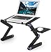 U-Kiss Mesa Plegable Ordenador Portatil, Base Ajustable y Plegable, Soportes de Regazo, Soporte de Ratón para Notebook PC Laptop Ordenador, Color Negro (TYPE1)