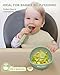 Qyeejong Silicone Suction Bowls for Baby Toddler - BPA Free Silicone Bowl and Spoon Set for Baby Led Weaning & Self Feeding - Toddler Sticky Dishes, Microwave & Dishwasher Safe