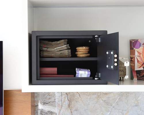 Image of Equal 20L Safe Locker for Home | Mechanical Key Lock - No Batteries Needed | 10-Gauge Steel Door | Pry-Resistant | 3 Year Warranty | 20 Litre - Matte Black