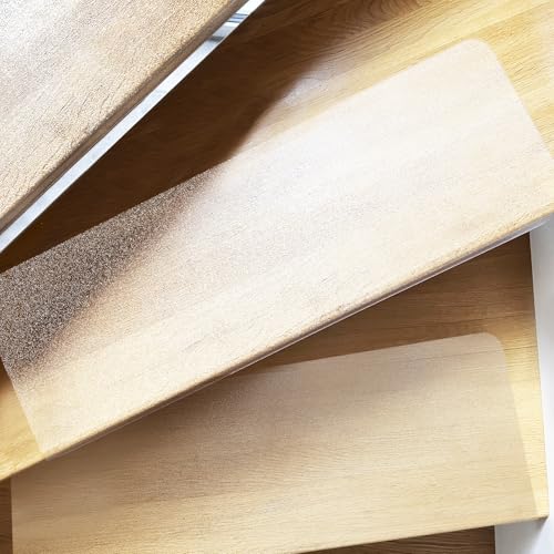KARAT Stufenmatten für Innen - rechteckig, 23,5 x 65 cm - transparent & selbstklebend, Treppenschutz für Treppenstufen, pflegeleicht & bruchfest (Arktik)