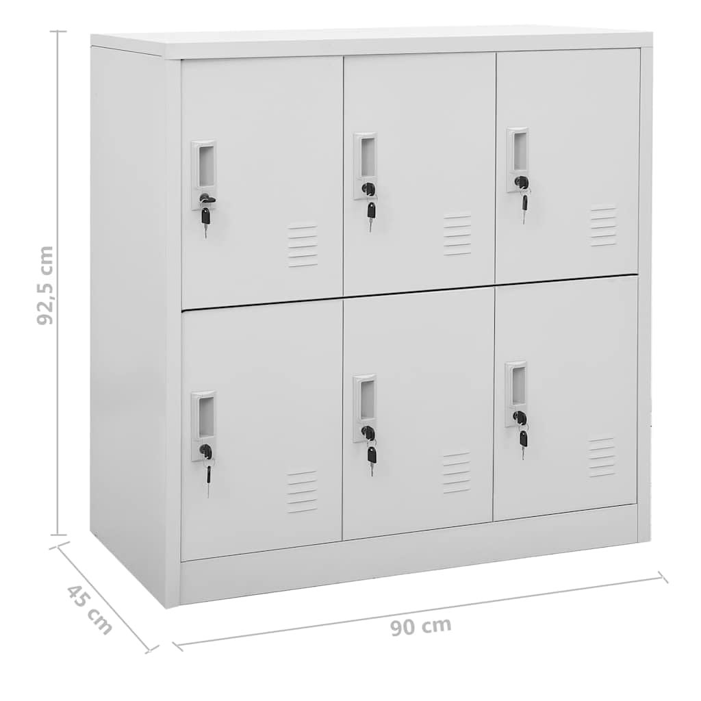 vidaXL 5X Armoires à Casiers Meubles de Classement Verrouillables Armoires de Rangement Organisateur Bureau Gris Clair 90x45x92,5 cm Acier
