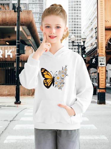 Girls Hoodie Long Sleeve Hoodie with Pocket Kids Flower Graphic Pullover Sweatshirt Cute Clothes3