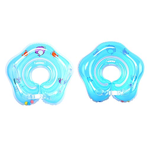 Baby Swimming Float, Baby Infant Inflatable Neck Float Ring for Bath Swimming, Childrens\' First Swim Floaties Bathtub Toys Pool Accessories for Kids Toddlers (Blue)