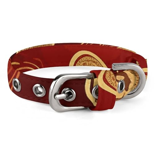 Collier chien Coeurs de Saint-Valentin réglable en taille S M avec boucle métal