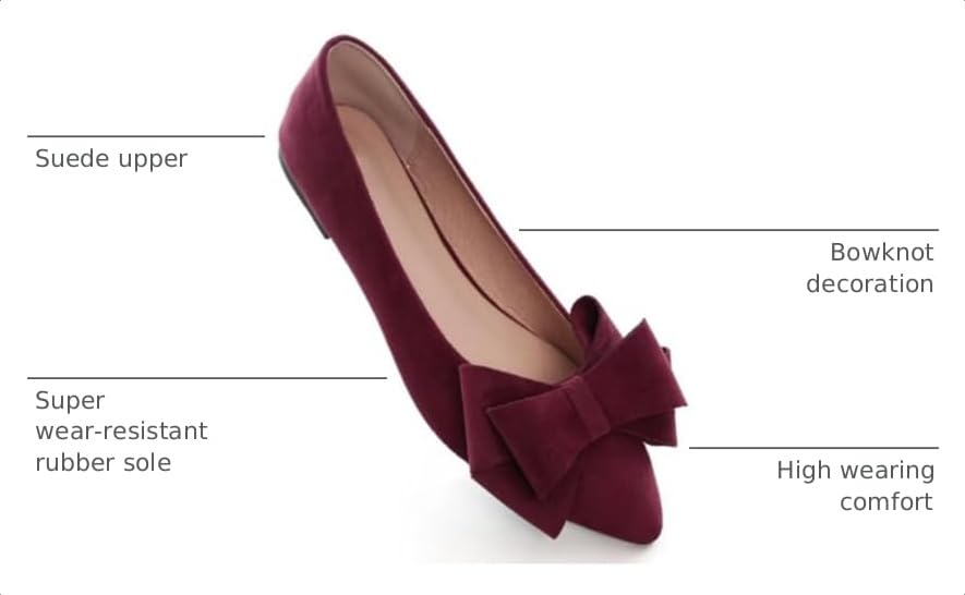 Image of TN TANGNEST Women Fashion Bowknot Flats Comfort Pointed Toe Dress Shoes