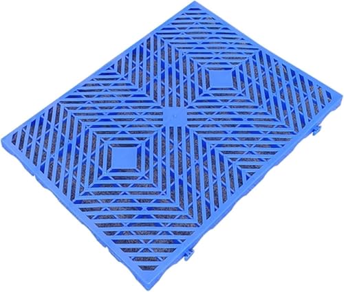 GPECTIFO Bandeja de plástico ligera para almacenamiento, para el suelo, para interiores y exteriores, fácil de apilar, altura de 3 cm (color: azul, paquete de 2 tamaños: 42 x 56 x 3 cm)