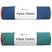 Eunzel 2 Pack Hot Yoga Towel with Grip Dot, Non Slip Yoga Mat Towe Sweat Absorbent Towel for Hot Yoga,Bikram, Pilates and Fitness 72" x 24", Dark Cyan/Steel Blue