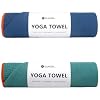 Eunzel 2 Pack Hot Yoga Towel with Grip Dot, Non Slip Yoga Mat Towe Sweat Absorbent Towel for Hot Yoga,Bikram, Pilates and Fitness 72″ x 24″, Dark Cyan/Steel Blue