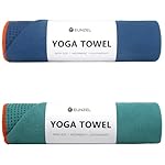 Eunzel 2 Pack Hot Yoga Towel with Grip Dot, Non Slip Yoga Mat Towe Sweat Absorbent Towel for Hot Yoga,Bikram, Pilates and Fitness 72" x 24", Dark Cyan/Steel Blue