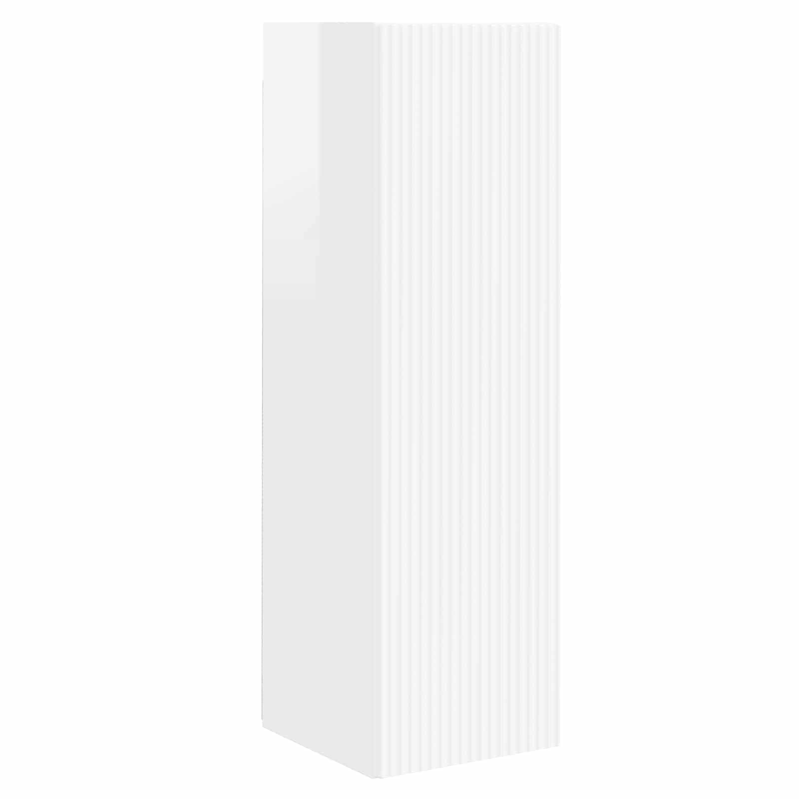 TV-Schrankset Wandmontiert 4-teilig, Hochglanz Weiß Holzwerkstoff, Modernes Media Center für Wohnzimmer, 30x31x100cm
