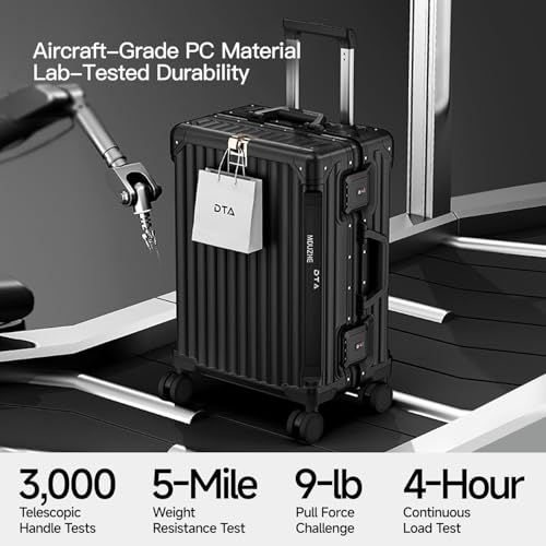 20-inch Carry On Luggage - Zipperless, Aluminum Frame, No Zipper Hard Shell PC Suitcase, Noble TSA Airline Approved Suitcases with Spinner Wheels3