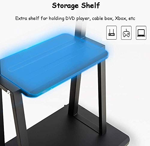 Soporte Universal Móvil para TV con Estantes, Regulable 32-65'' Negro miniatura 7