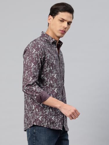 Image of Majestic Man Men's Stylish Floral Print Slim Fit Casual Shirt - Pure Cotton| Full Sleeve | Trendy & Comfortable