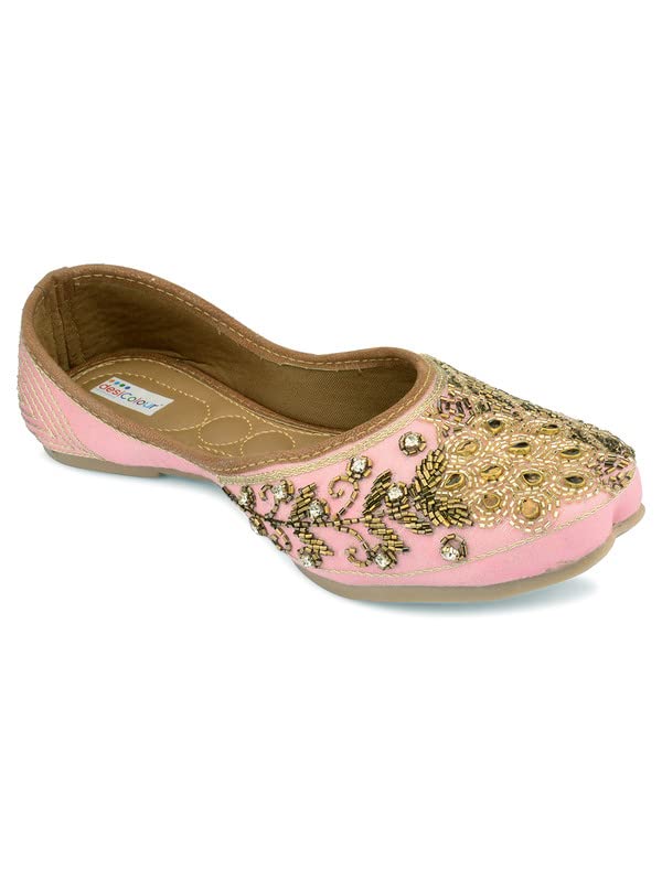 desi colour Women Ethnic Footwear Mojari/Punjabi Jutti- Dabka Work2-picture-30