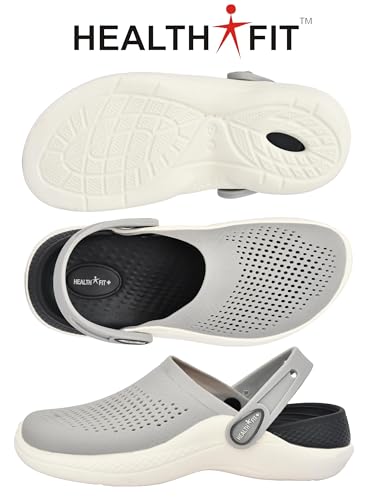 Image of HEALTH FIT Super Soft Comfortable Adjustable Back Strap Men's Classic Casual Sports Clogs Clogs |Waterproof Anti Skid & Lightweight Cushioned Stylish Clogs Mules for Use Gents & Boys HF154