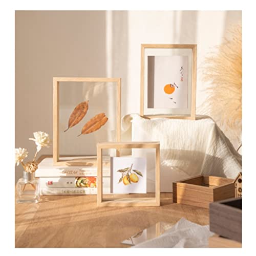 FASHION YO Photo Frame Beech Wood Picture Frames for Desk Double Sided Decor Family Friends Gifts 4x6 8x6 7x5 Portrait & Landscape (Nature Wood 8x6(15.2 * 20.3CM))