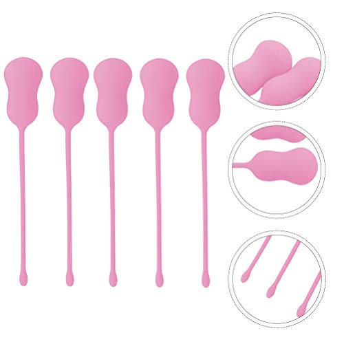 5 pecas de bola de encolhimento feminina vaginal haltere de silicone para exercicios (rosa)