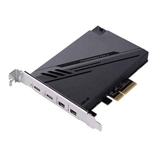 Image of ASUS ThunderboltEX 4 with Intel Thunderbolt 4 JHL 8540 Controller, 2 USB Type-C Ports, up to 40Gb /s bi-Directional Bandwidth, DisplayPort 1.4 Support, up to 100W Quick Charge, Black