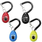 Cobee 4 Stück Hunde Clicker, Trainings Clicker Klicker mit Großem Knopf Klickertraining Für Katzen Klicker Hund Für Hund Katze Pferd