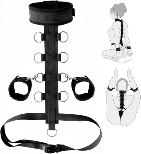 BDSM Sex Bed Bondage Kits with Restraints for Ankle & Wrist Spreader Bar Sex Resistance Strap Leg Hand Cuff Set for Adults Bedroom Sex Handcuff Bracelets for Women Play King Mattress Sweater