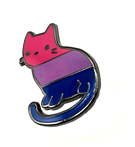 Bisexuelle Kitty Cat Bi Pride LGBT Love Kitten Metall-Anstecknadel, Metall