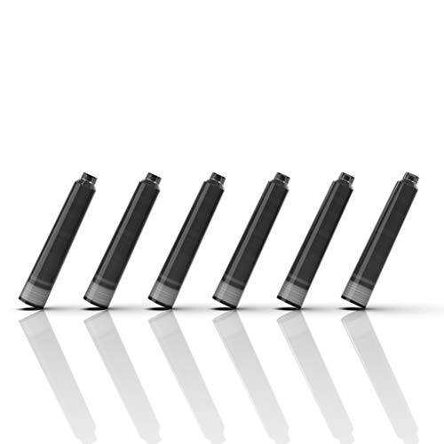30 Pack - Black Fountain pen Ink Cartridges by Wordsworth & Black - Black - Short International Standard Size -Disposable