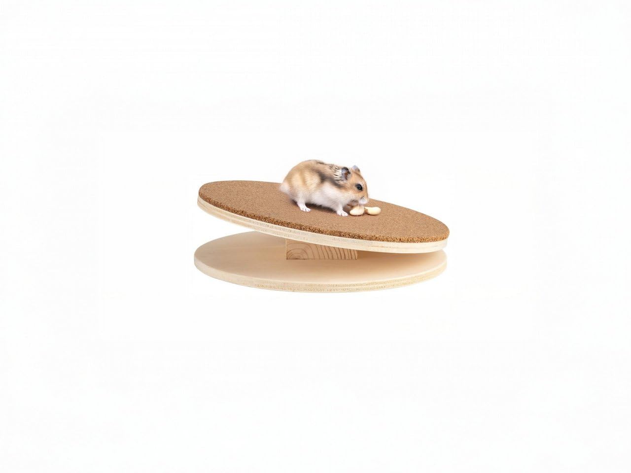 Plato de madera y corcho para hámsters y roedores | silencioso | juguete para roedores | material natural de corcho | alternativa a la rueda | accesorios para animales | juguete de hámster