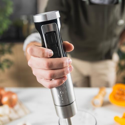 Miniatura 6 de Ufesa Jupiter Batidora de Mano 1500W, Control de Velocidad Variable, Pantalla LCD, Función Turbo, 4 Cuchillas de Alta Eficiencia, Acero Inoxidable, Diseño Antisalpicaduras, Vaso Medidor 600 ml